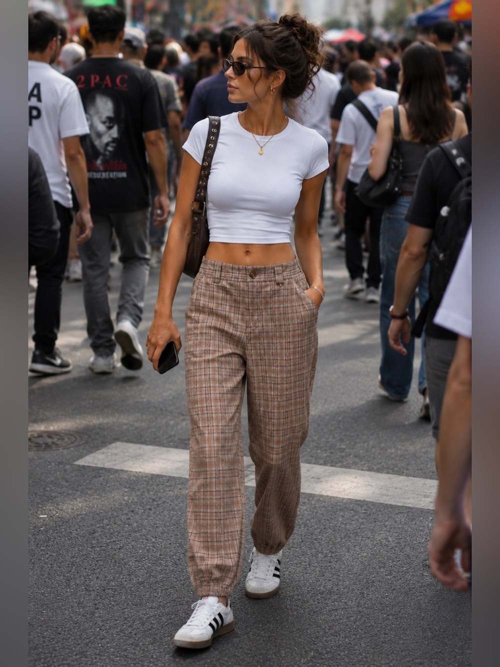 STYLIVE Plaid Jogger Pants